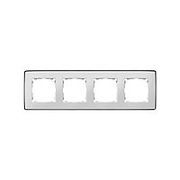 8201640-243 Рамка на 4 поста белого цвета с металлическим основанием цвета алюминий Detail