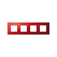 2700647-080 Накладка декоративная для базовой рамки на 4 поста гаммы Artic матового красного цвета