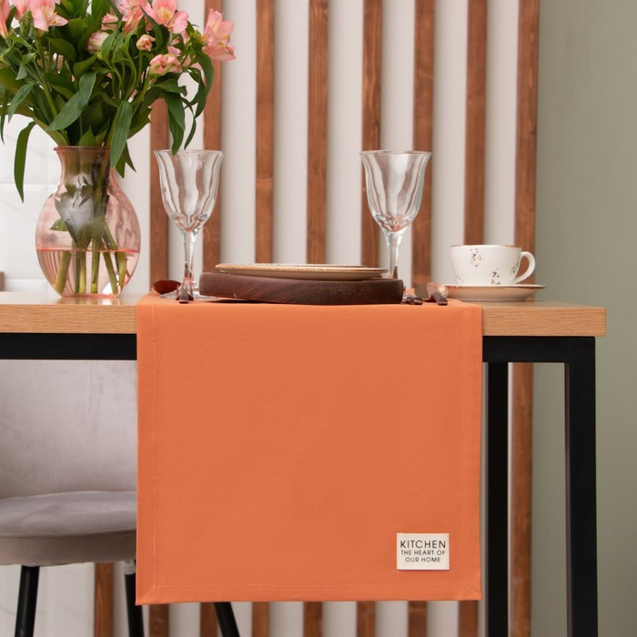 Дорожка на стол Этель Kitchen 40х150 см, цвет оранжевый, 100% хлопок, саржа 220 г/м2 - фото 4 - id-p226093765