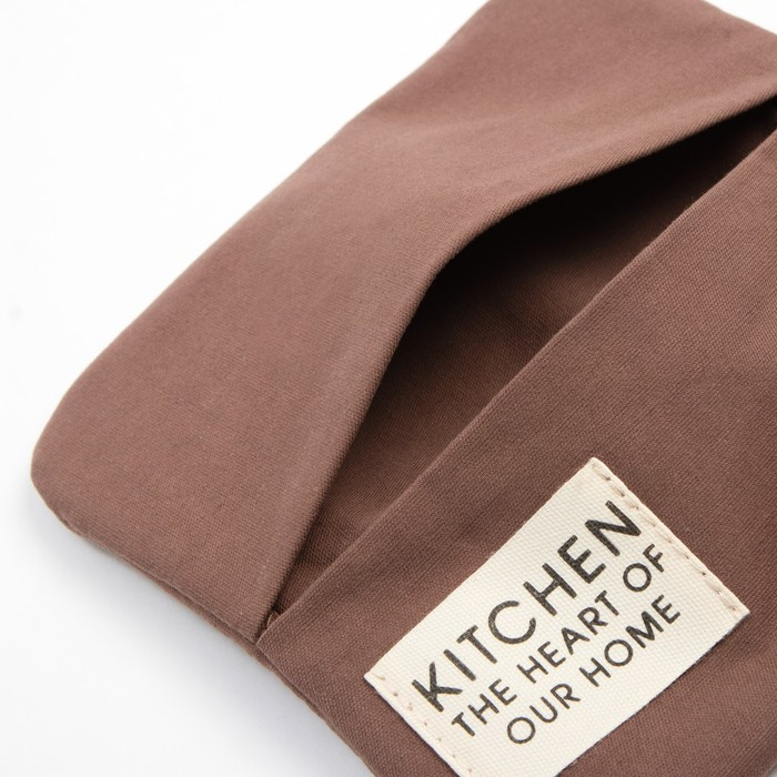 Набор кухонный Этель Kitchen, цвет. коричневый, варежка-прихватка 18х29 см, прихватка 19х19 см - фото 6 - id-p226093767