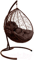Кресло подвесное M-Group Капля / 11020205 (коричневый ротанг/коричневая подушка)