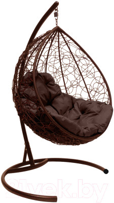 Кресло подвесное M-Group Капля / 11020205 (коричневый ротанг/коричневая подушка) - фото 1 - id-p225916858