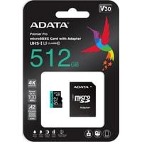 Карта памяти ADATA Premier Pro AUSDX512GUI3V30SA2-RA1 microSDXC 512GB (с адаптером) - фото 4 - id-p226115637