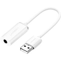 Адаптер Ugreen US206 30712 USB Type-A - 3.5 мм (0.15 м, белый) - фото 1 - id-p226122222