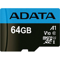 Карта памяти ADATA Premier AUSDX64GUICL10A1-RA1 microSDXC 64GB (с адаптером) - фото 2 - id-p226118702