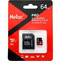 Карта памяти Netac P500 Extreme Pro 64GB NT02P500PRO-064G-R + адаптер - фото 2 - id-p226118795