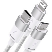 Кабель Baseus One-For-Three Fast Charging Data Cable 3.5A USB Type-A - USB Type-C/microUSB/Lightning (0.5 м, - фото 2 - id-p226122875