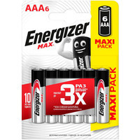 Батарейка Energizer Max LR6 AA BL4+2 6 шт - фото 1 - id-p226123198