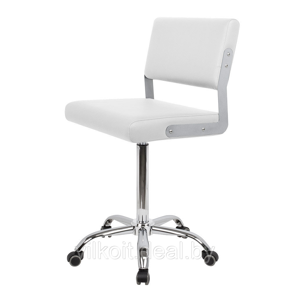 Венто стул для мастера парикмахера высокий, на колесиках, белый. На заказ - фото 1 - id-p226123614