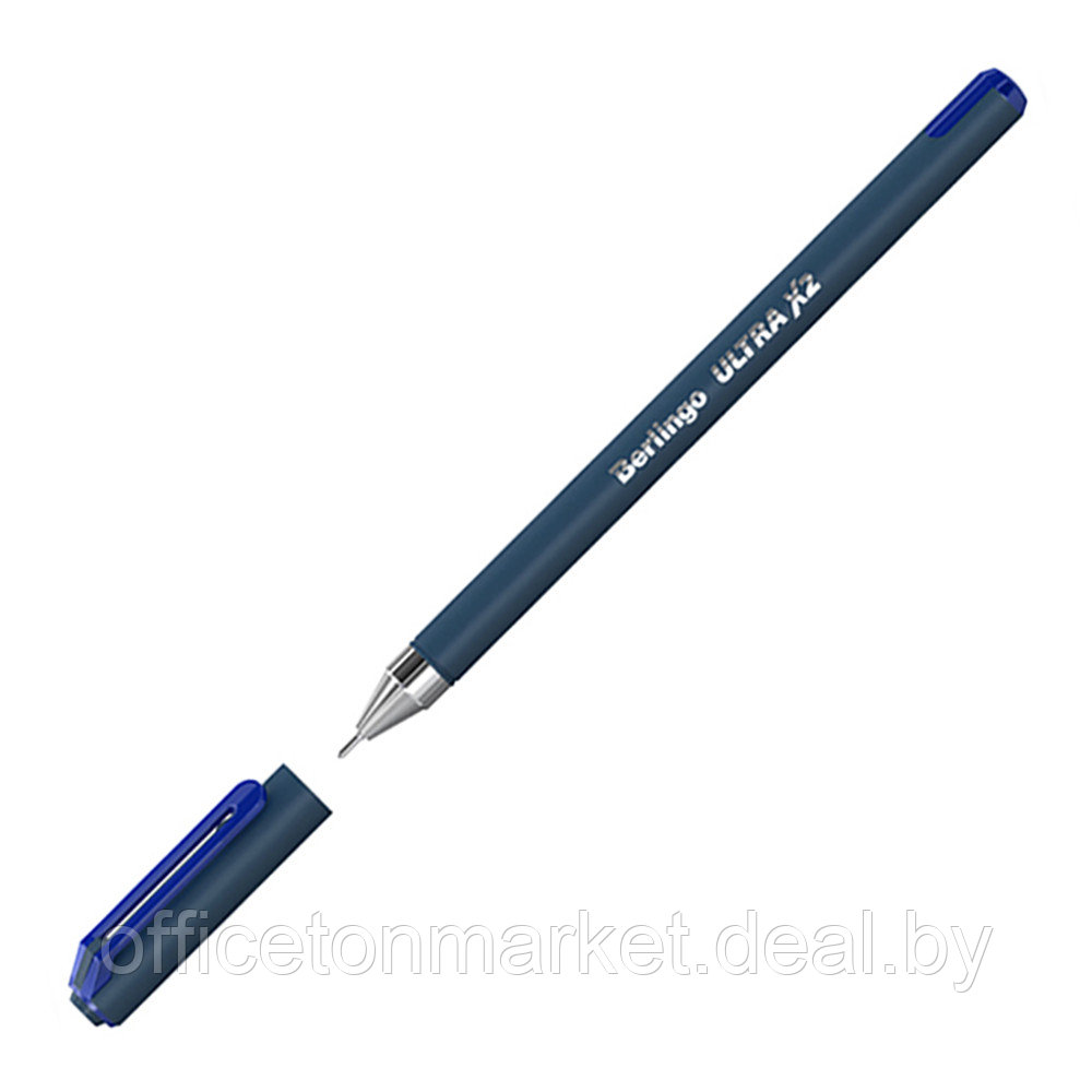 Ручка шариковая "Ultra X2", 0,7 мм, серый, стерж. синий - фото 1 - id-p226123799