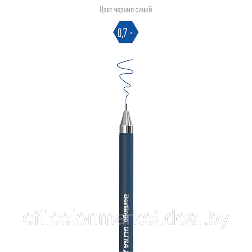 Ручка шариковая "Ultra X2", 0,7 мм, серый, стерж. синий - фото 2 - id-p226123799