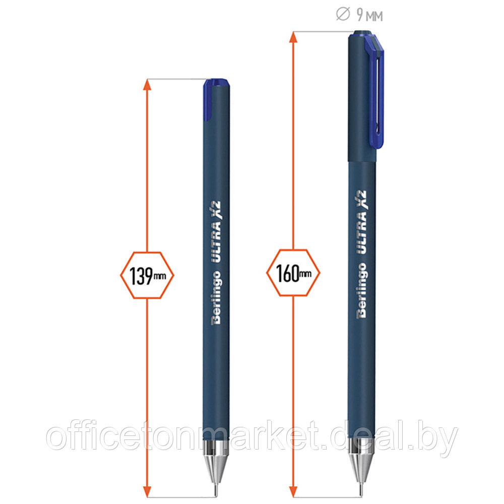 Ручка шариковая "Ultra X2", 0,7 мм, серый, стерж. синий - фото 4 - id-p226123799