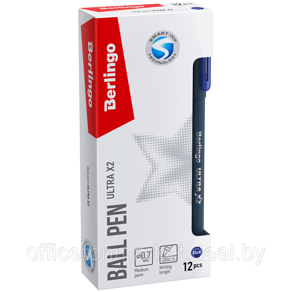 Ручка шариковая "Ultra X2", 0,7 мм, серый, стерж. синий - фото 5 - id-p226123799