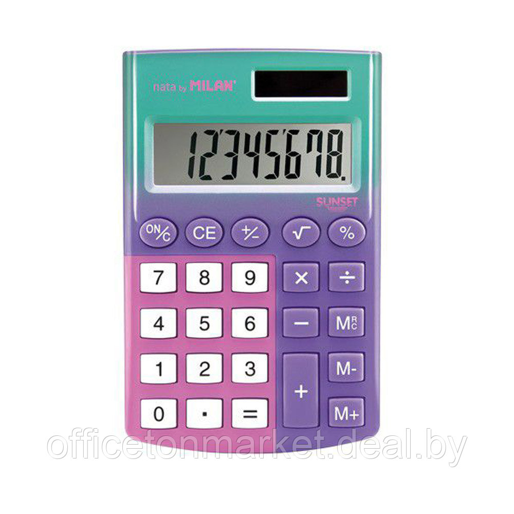 Калькулятор "8-digit Sunset Pocket", сиреневый, розовый - фото 1 - id-p226123784