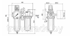 Блок подготовки воздуха SFC 400 (фильтр-регулятор, лубрикатор)