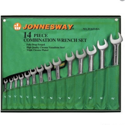 Jonnesway W26414S Набор ключей гаечных комбинированных дюймовых в сумке 3/8"--1-1/4", 14 предметов - фото 1 - id-p226128098