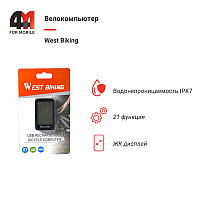 Велокомпьютер, West biking, 21 функция, черного цвета