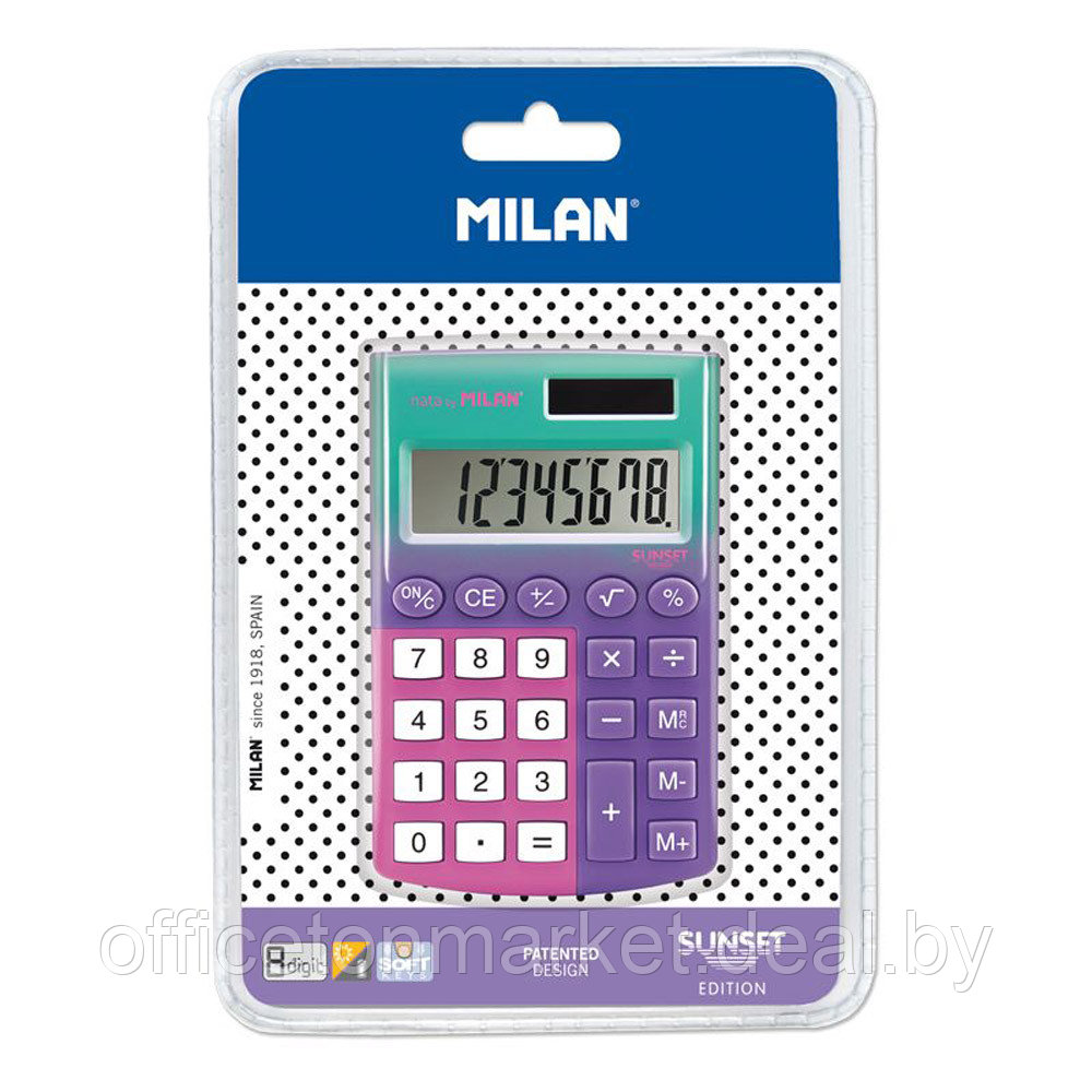 Калькулятор "8-digit Sunset Pocket", сиреневый, розовый - фото 2 - id-p226123784