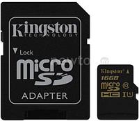 Карта памяти Kingston microSDHC UHS-I (Class 10) 16GB + SD адаптер (SDCA10/16GB)