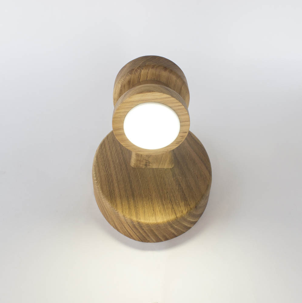 Настенный светодиодный светильник бра из дуба - фото 4 - id-p226132593