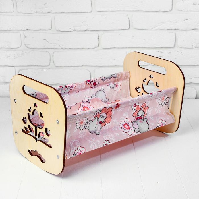 Кроватка деревянная для кукол «Катюша», 44 × 24 × 24 см, с постельным бельём - фото 2 - id-p226132330