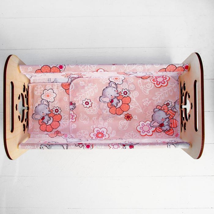 Кроватка деревянная для кукол «Катюша», 44 × 24 × 24 см, с постельным бельём - фото 3 - id-p226132655