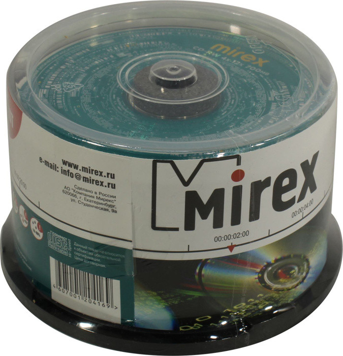 Диск CD-RW Mirex 700Mb 4-12x уп.50 шт на шпинделе 204169 - фото 1 - id-p226133054