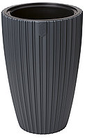 Кашпо Formplastic Mika Slim 40 см круг, Цвет кашпо 5105-084 Глубокий черный