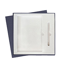 Коробка подарочная Solution Superior под ежедневник и ручку, темно-синяя, 25,7x25,7 см, бежевый ложемент