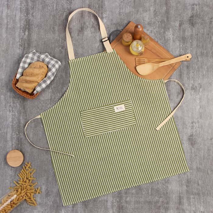 Кухонный фартук с карманом «Приятного аппетита» цвет зеленый