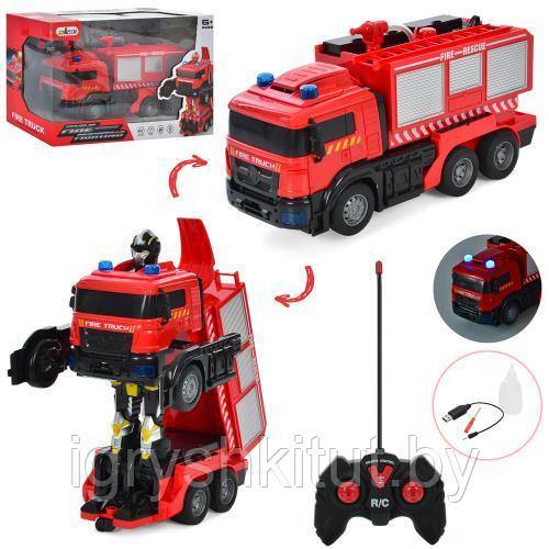 Робот-машина пожарная на р/у (свет, звук, спрей) - фото 1 - id-p226144468