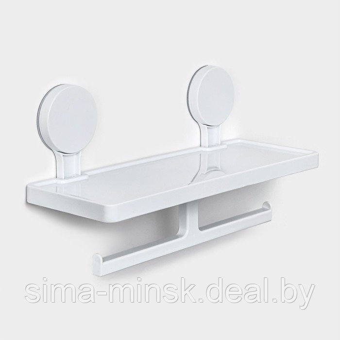 Полка для ванных принадлежностей на липучках 17х32х11,5 см, цвет белый - фото 1 - id-p226148005