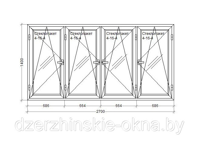 Готовое окно ПВХ на Балкон 2700х1400 - фото 1 - id-p211140721