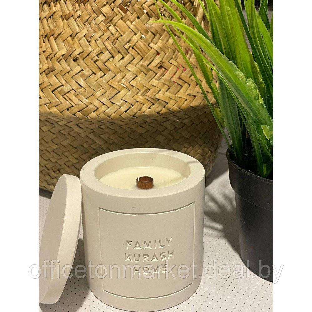 Свеча декоративная со спичками "Family Kurash Home Круг", ароматизированная, белый - фото 4 - id-p225426109