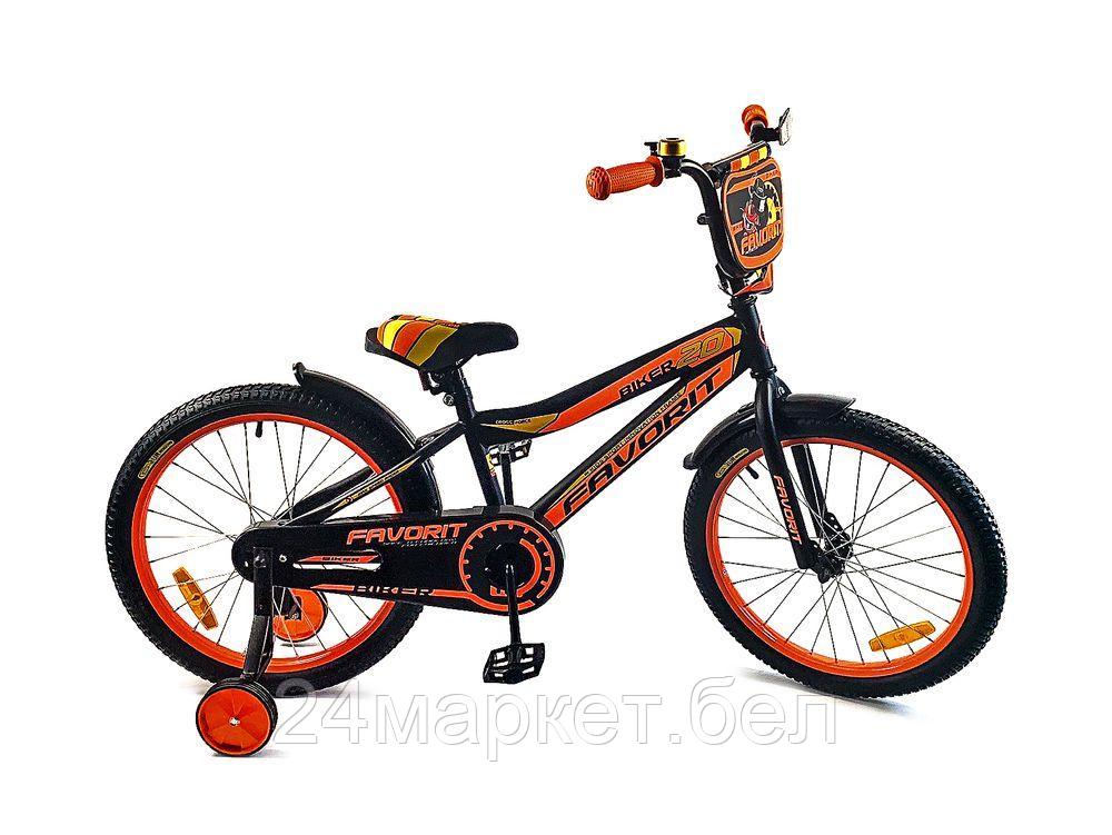 Детский велосипед Favorit Biker 20 (черный/оранжевый, 2019) - фото 1 - id-p226152849
