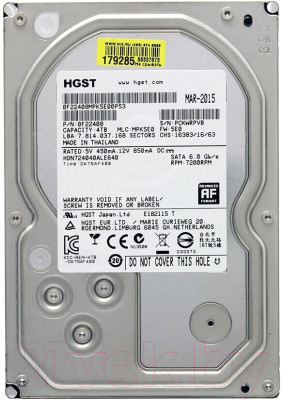 Жесткий диск HGST 4TB (HDN724040ALE640) - фото 1 - id-p226153626