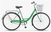 Велосипед для взрослых женский STELS Navigator-345 28" Зеленый с корзинкой рама 20"
