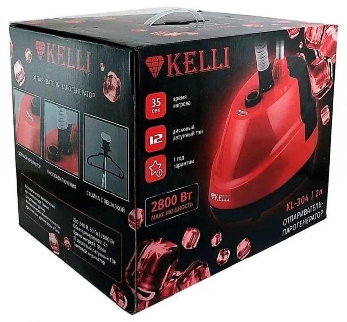 Отпариватель парогенератор профессиональный KELLI KL-304 2л красный бытовой для одежды - фото 10 - id-p226076572