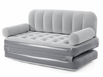 Надувной диван двуспальная кровать с насосом NS22 матрас трансформер со встроенным электронасосом для дачи