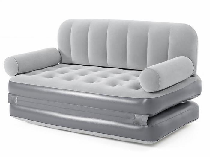 Надувной диван двуспальная кровать с насосом NS22 матрас трансформер со встроенным электронасосом для дачи - фото 1 - id-p225962053