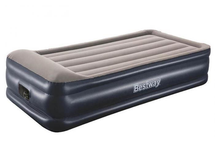Односпальная надувная кровать матрас с насосом для сна BestWay 67628 одноместная со встроенным электронасосом - фото 1 - id-p225962054
