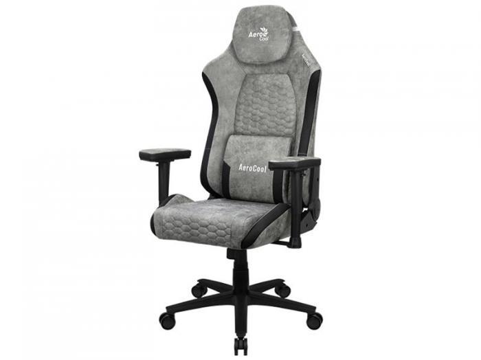 Компьютерное кресло AeroCool Crown Plus AeroSuede Stone Grey 4711099472512 - фото 1 - id-p226132938