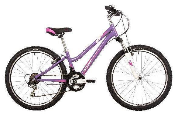 Велосипед для девочек подростковый скоростной горный 12 лет 24 дюйма NOVATRACK фиолетовый