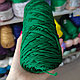 Шнур 2мм 200м без сердечника полиэфирный цвет т. зеленый/ изумруд, фото 2