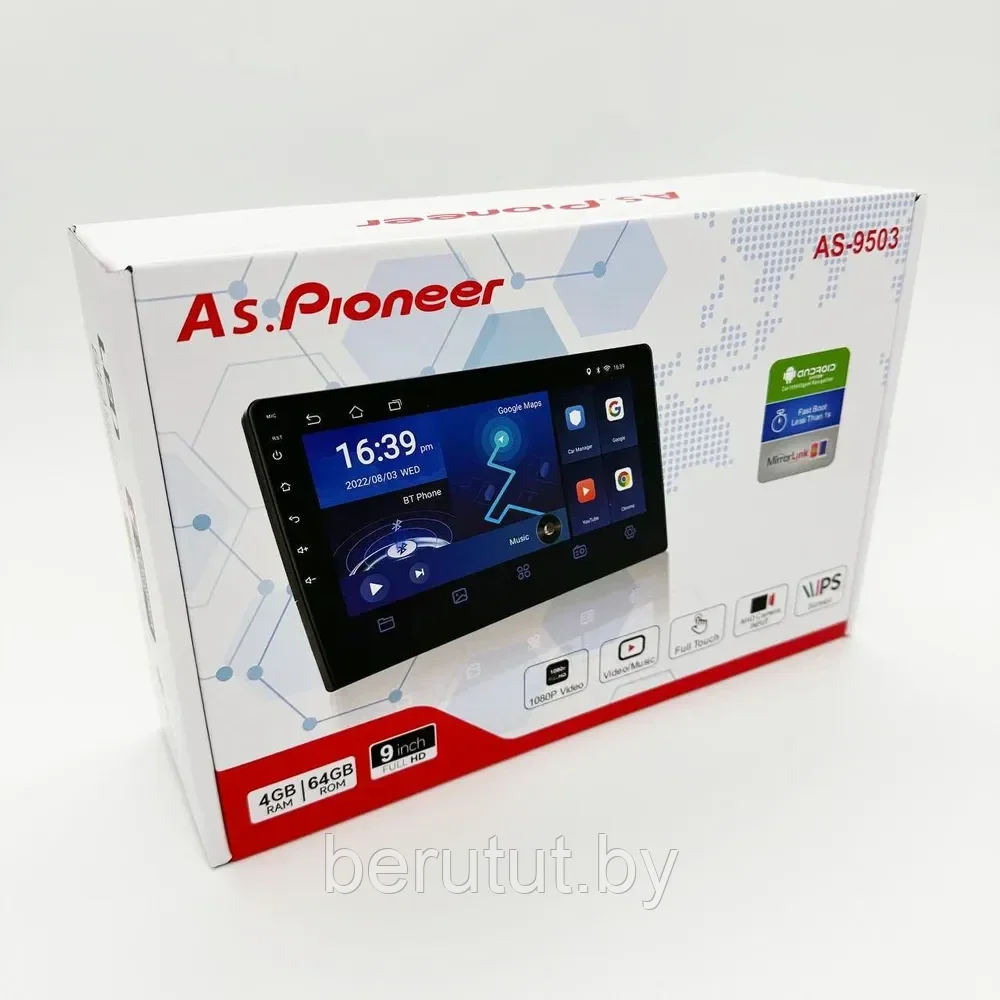 Автомагнитола 2 din Android сенсорный экран 9" Pioneer AS-9503 - фото 1 - id-p226154982
