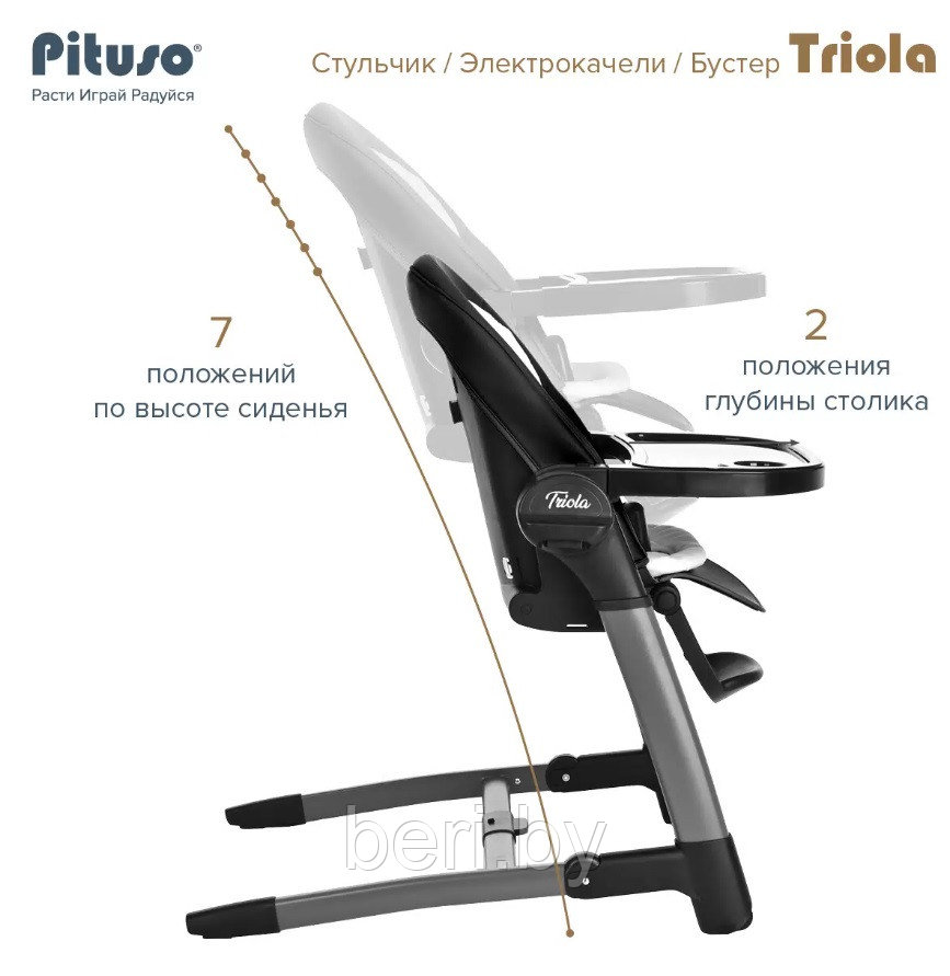 Стульчик для кормления 3 в 1 PITUSO Triola электрокачели/стул/бустер , РАЗНЫЕ цвета - фото 5 - id-p226155130