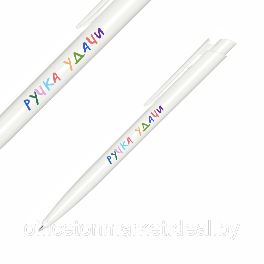 Набор ручек шариковых автоматических "Dart Polished. Ручка удачи", 1.0 мм, белый, стерж. синий, 5 шт - фото 2 - id-p225217196