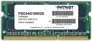 Оперативная память 4Gb Patriot PSD34G16002S 1600 PC-12800 11-11-11 1.5V - фото 1 - id-p226155617
