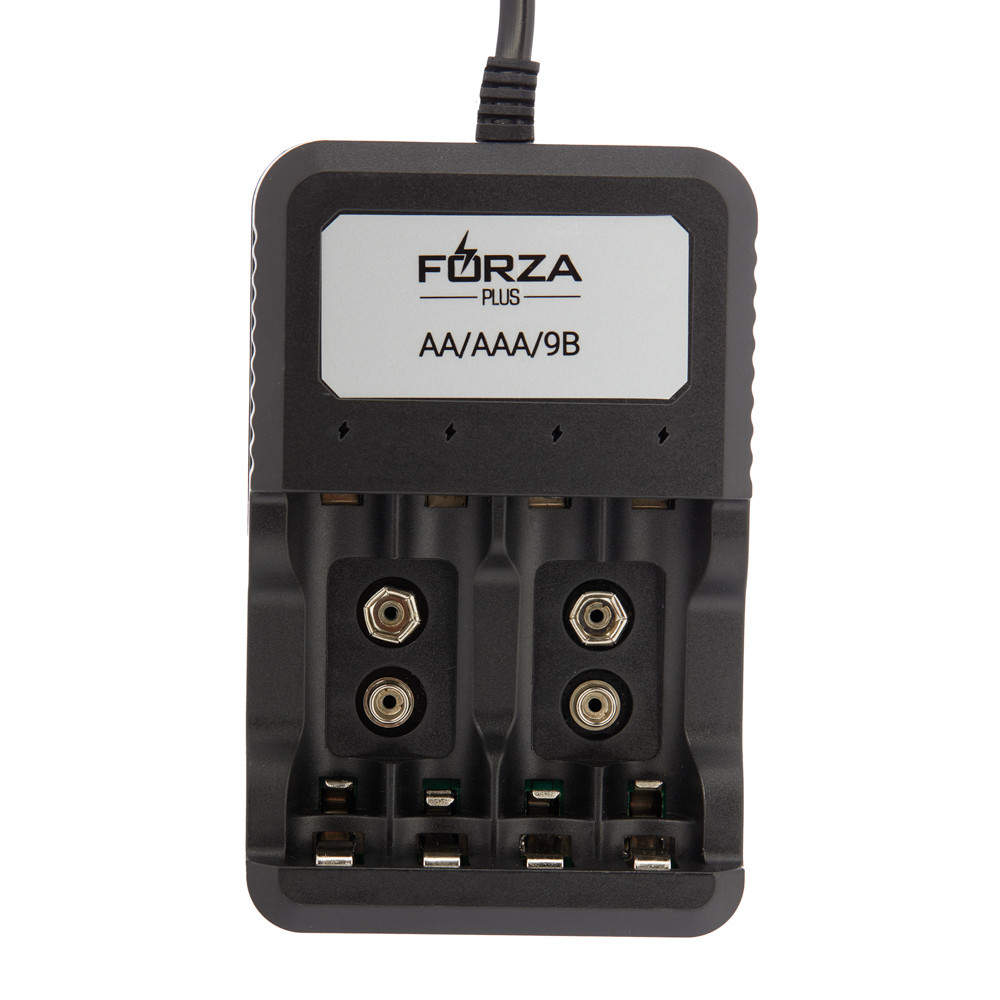 FORZA Зарядное устройство для аккумуляторов AA/AAA - до 4шт, кабель 70см, вилка 220в - фото 1 - id-p226158129