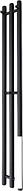 Полотенцесушитель Маргроид Ferrum Inaro СНШ 120x6 6 крючков (черный матовый, таймер справа)